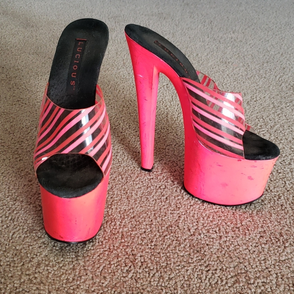 Bright pink heels